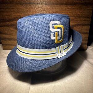 San Diego Padres MLB Baseball National University Fedora Hat 7 3/8 Blue SD Logo